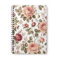 A5 Vintage Rose Spiral Notebook — Floral Wirobound Softcover Journal