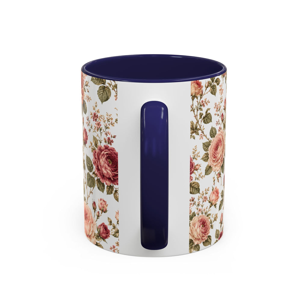 Floral Rose Accent Coffee Mug — Vintage Garden 11/15oz