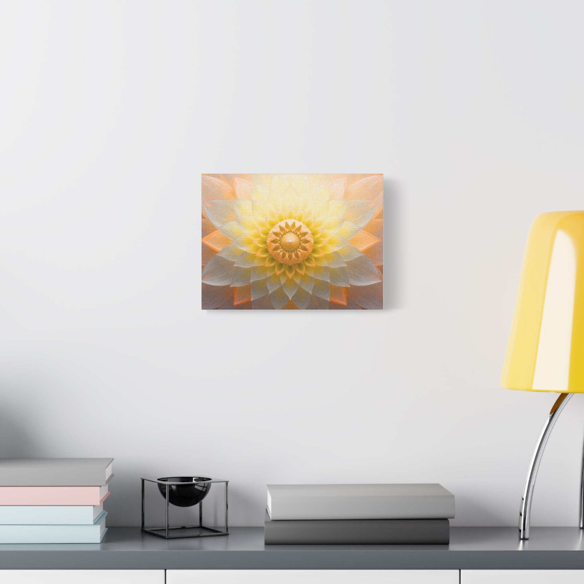 Golden Lotus Mandala Matte Canvas Wall Art — Stretched 1.25"
