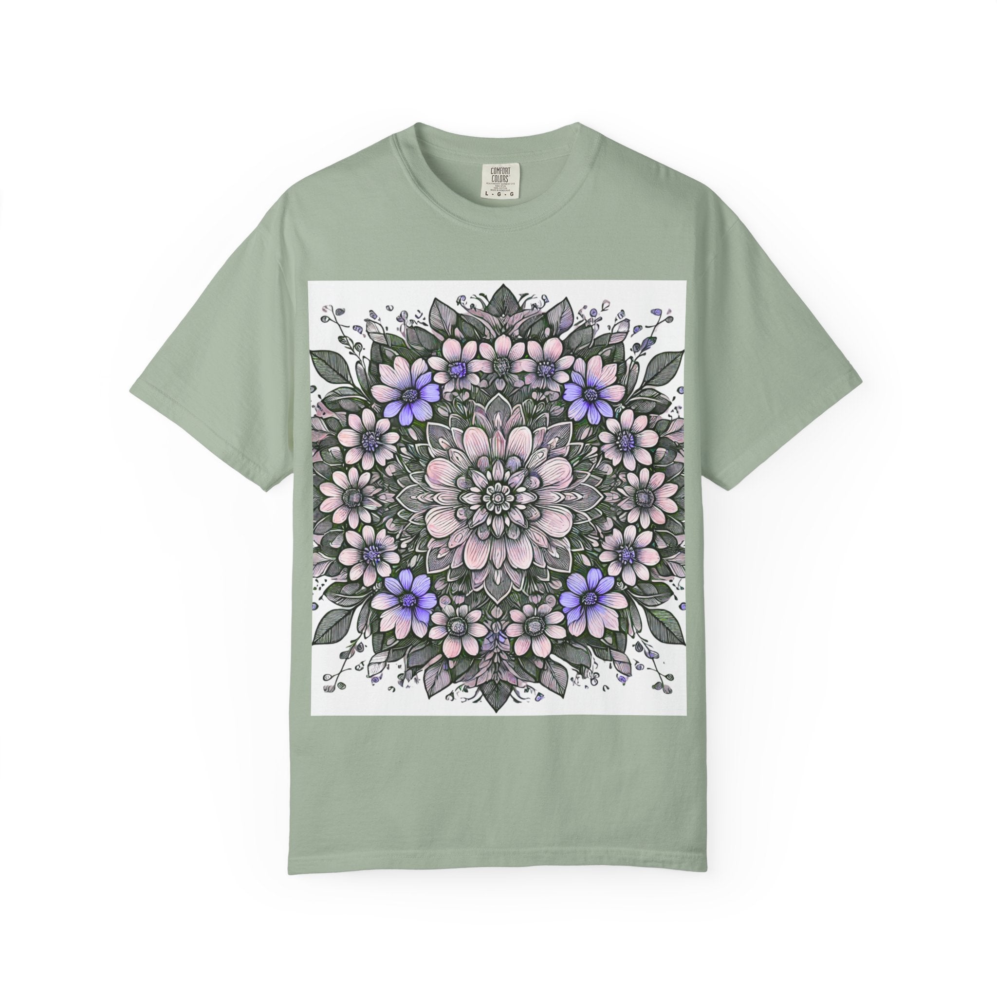 Floral Mandala T-Shirt — Pastel Garden Blossom Tee