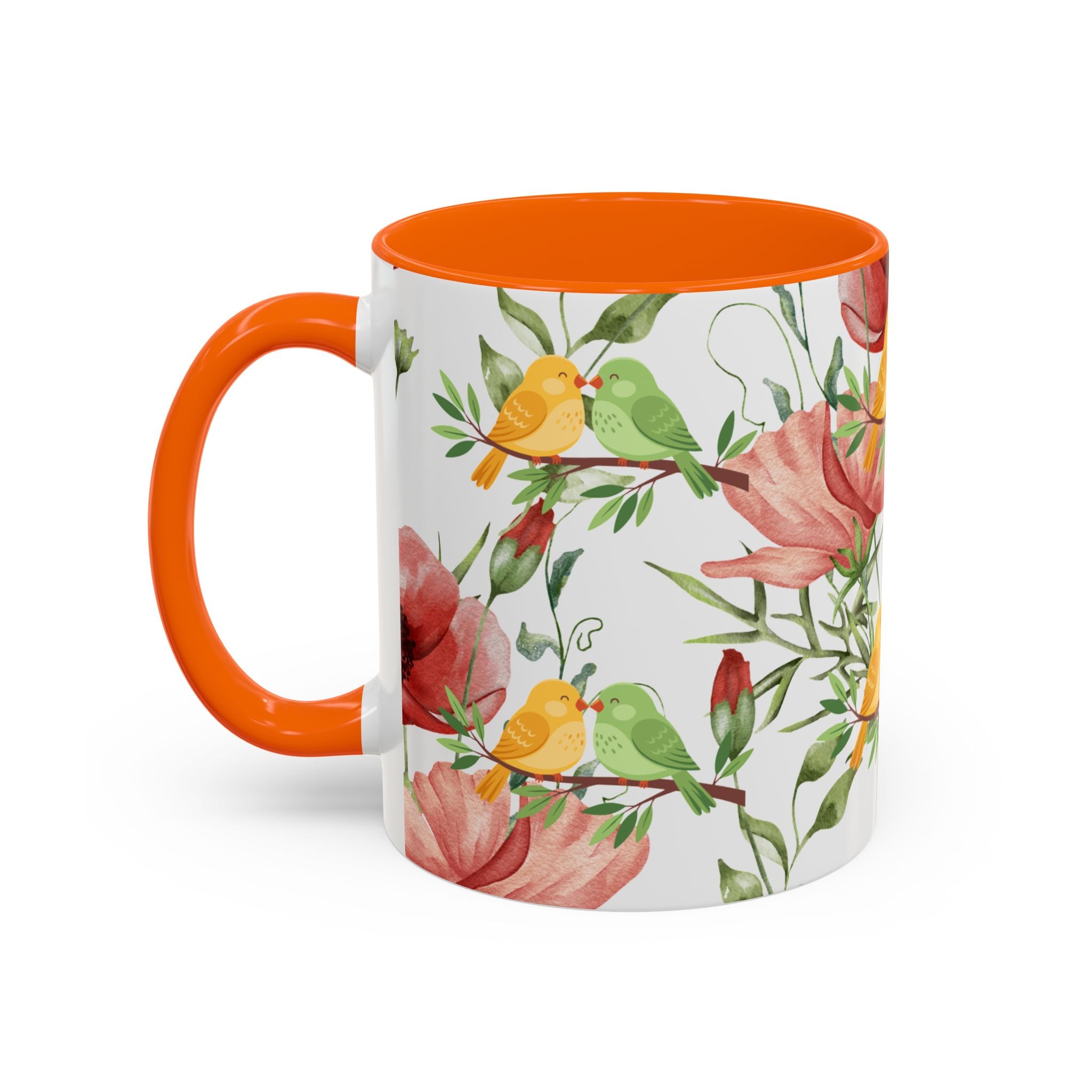 Floral Birds Accent Coffee Mug – Spring Garden 11/15oz