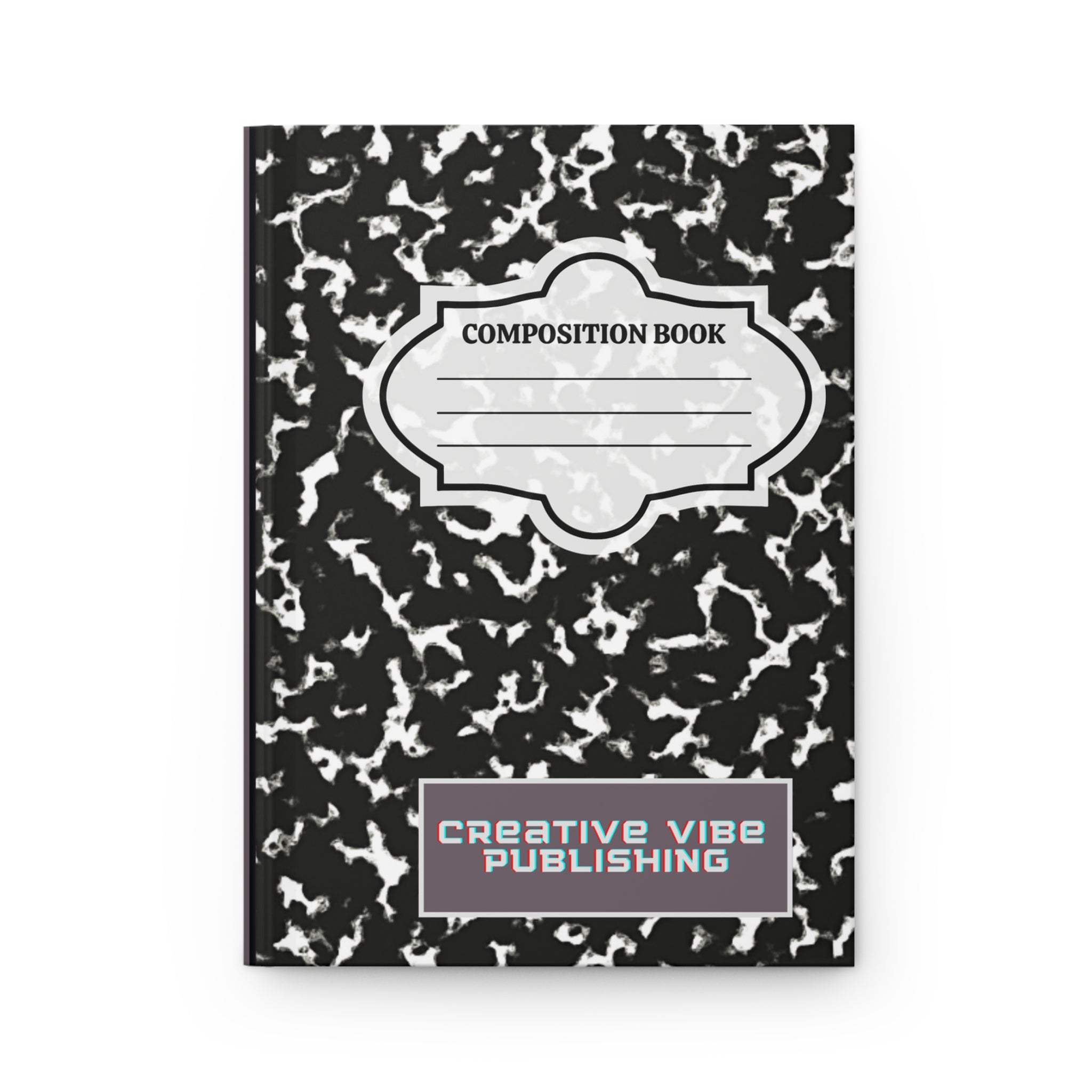 Composition Book Hardcover Journal — Black Marble Notebook for School, Notes & Creative Writing