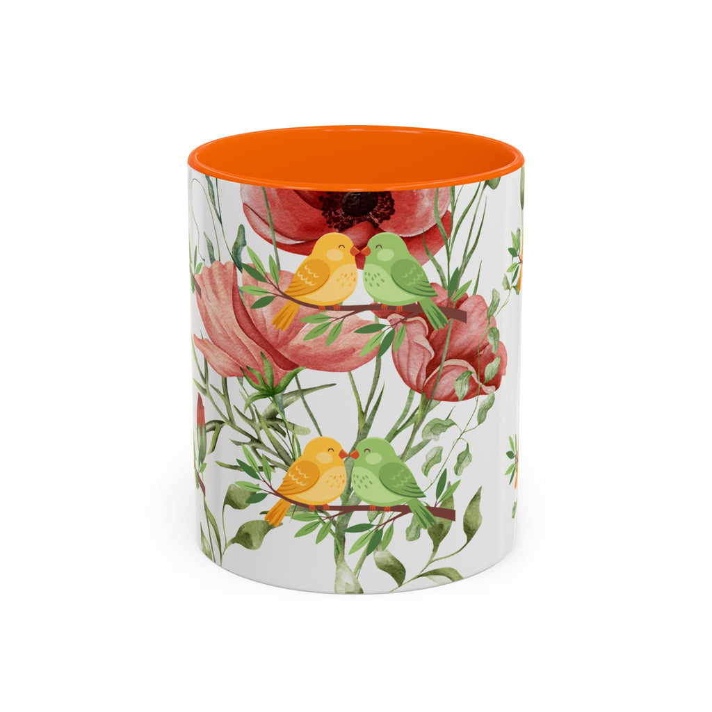 Floral Birds Accent Coffee Mug – Spring Garden 11/15oz