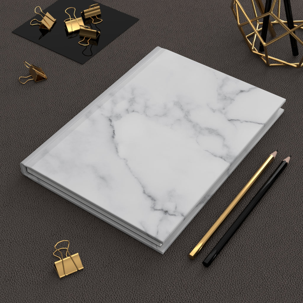 Marble Hardcover Journal — Elegant White Marble Notebook for Notes & Planning