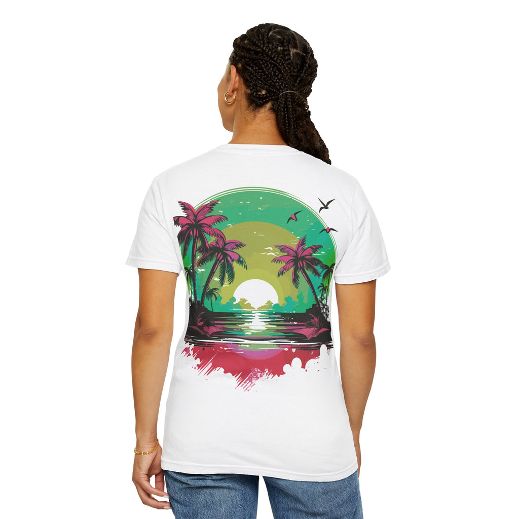 T-Shirt — Tropical Sunset Palm Beach Graphic Tee