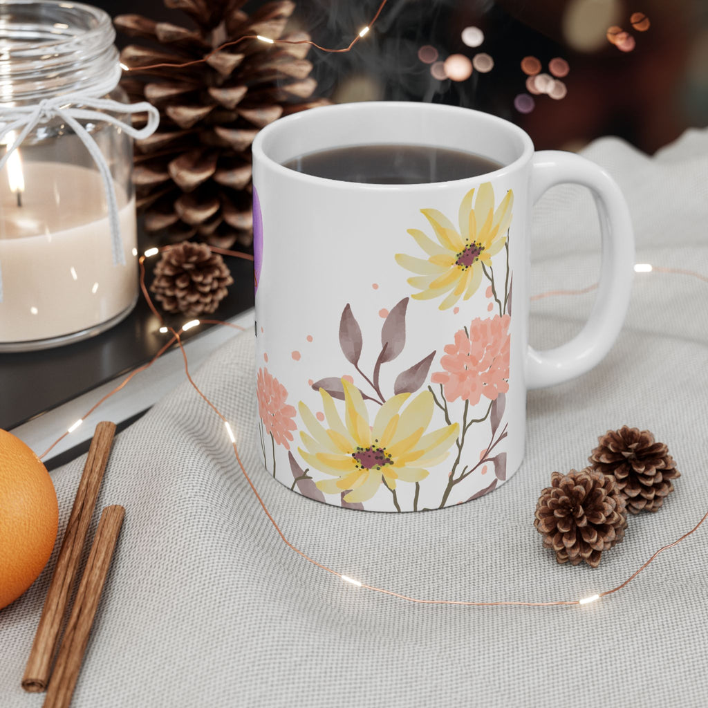Mother's Day Floral Ceramic Mug - "Happy Mother's Day Mum"