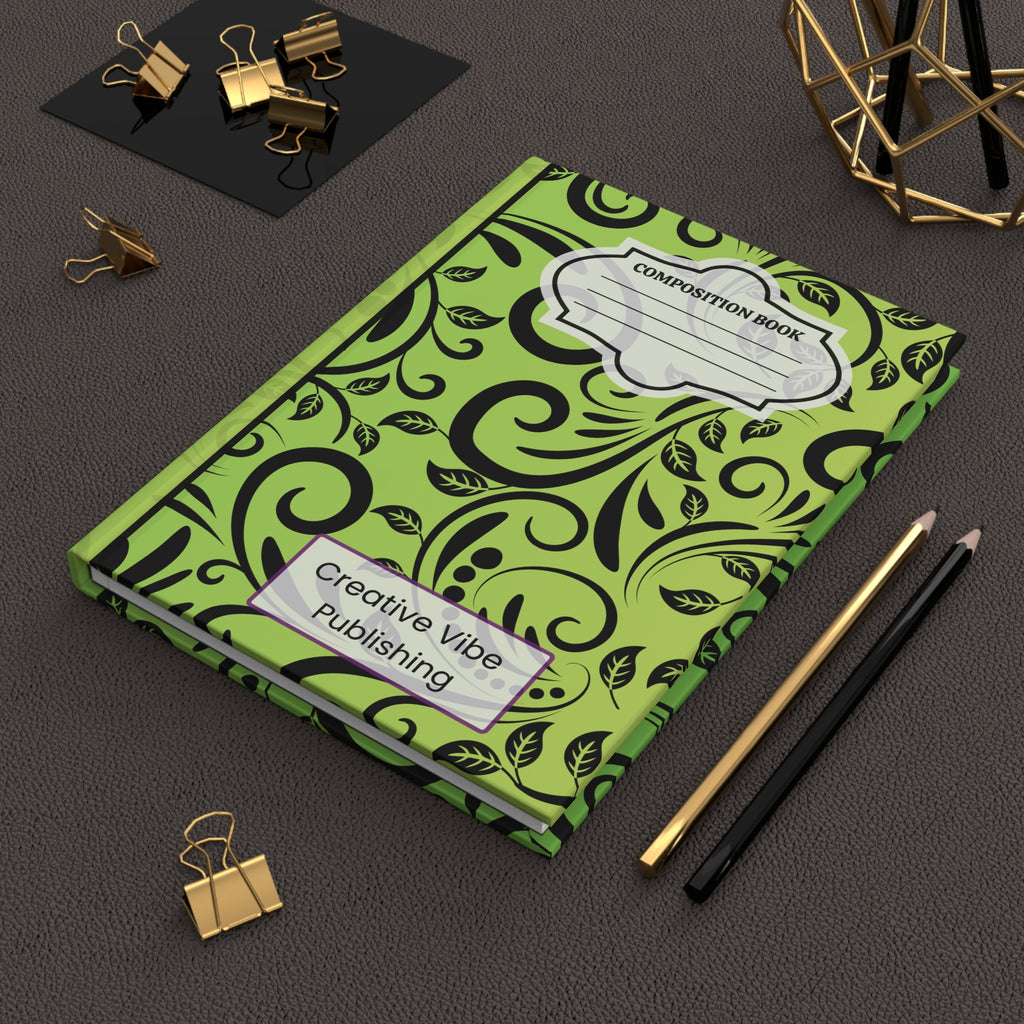 Green Floral Hardcover Journal — Nature-Inspired Notebook