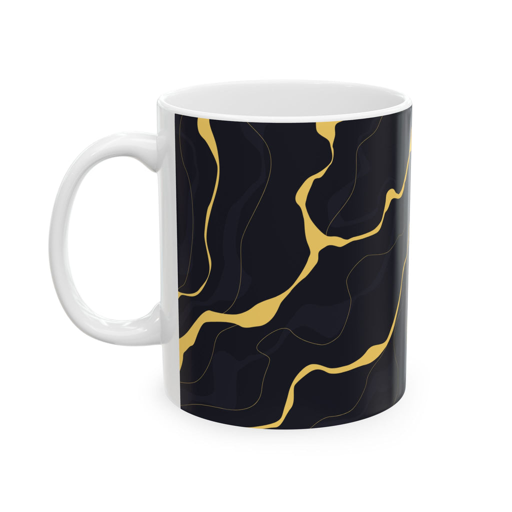 Black & Gold Marble Ceramic Mug — Elegant Swirl Coffee Cup (11oz, 15oz)