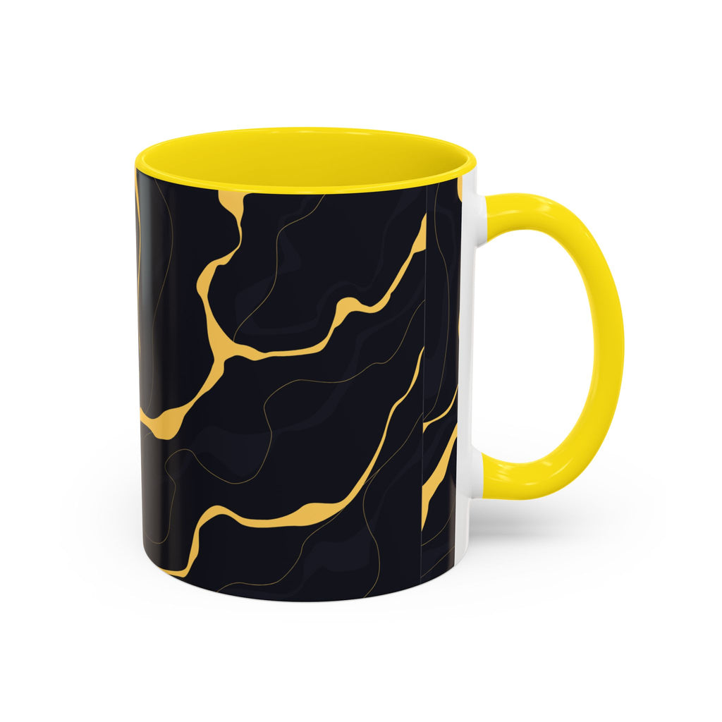 Black & Gold Marble Accent Coffee Mug — 11/15oz