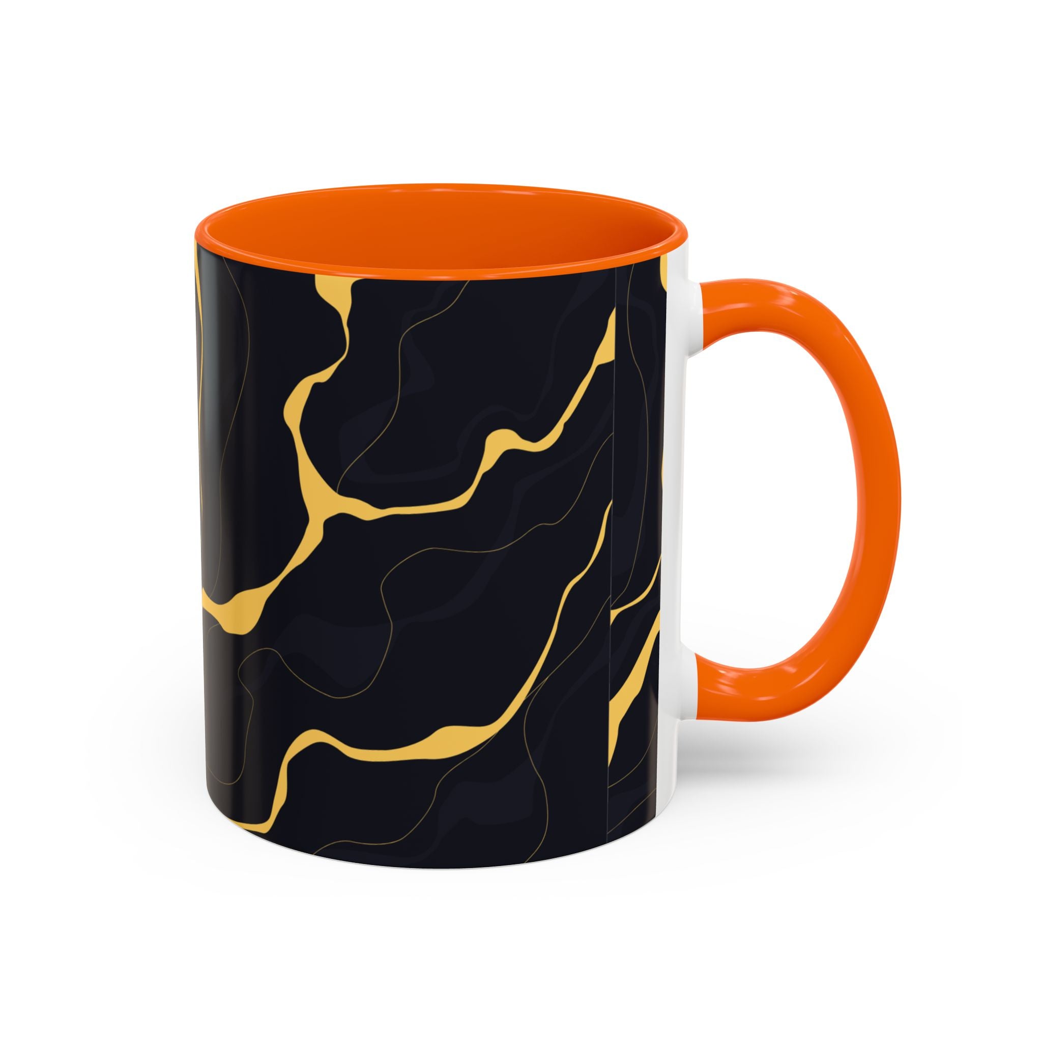 Black & Gold Marble Accent Coffee Mug — 11/15oz