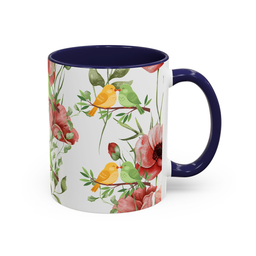 Floral Birds Accent Coffee Mug – Spring Garden 11/15oz