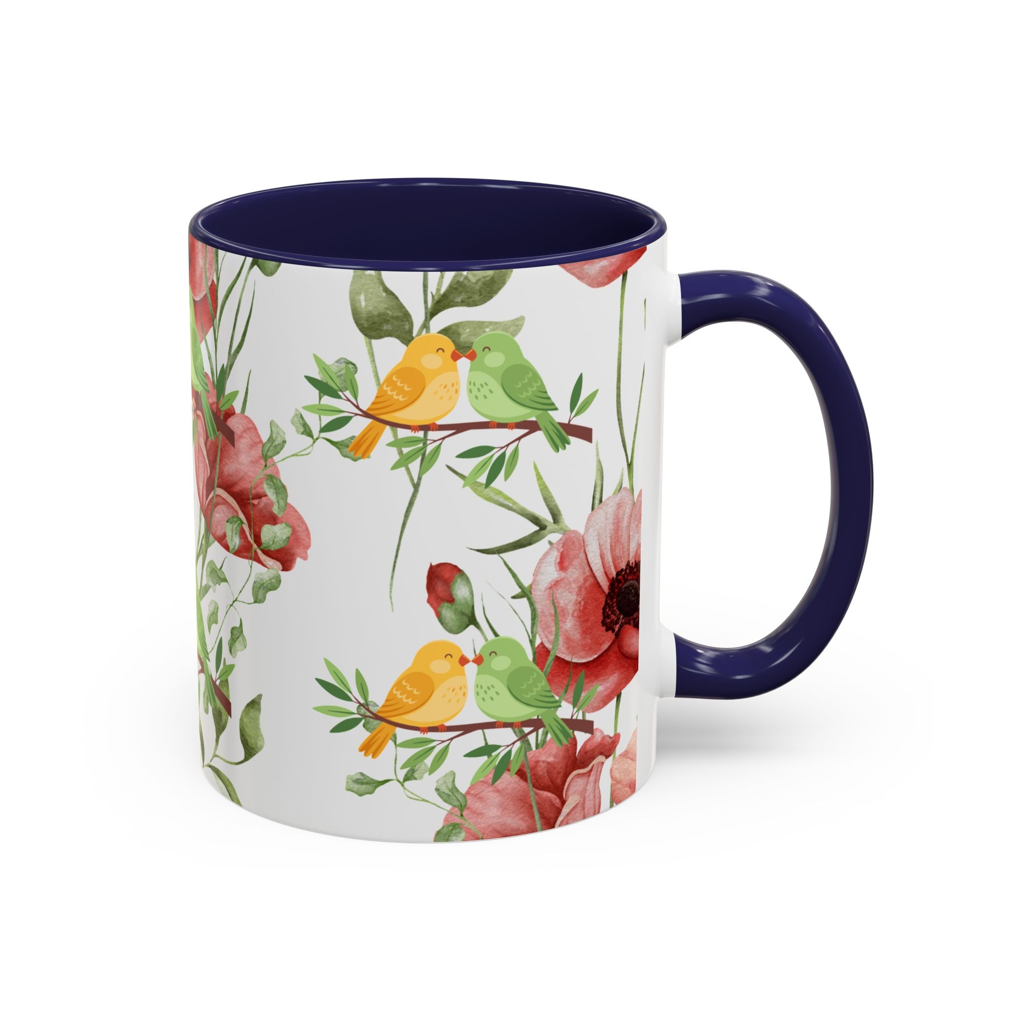 Floral Birds Accent Coffee Mug – Spring Garden 11/15oz