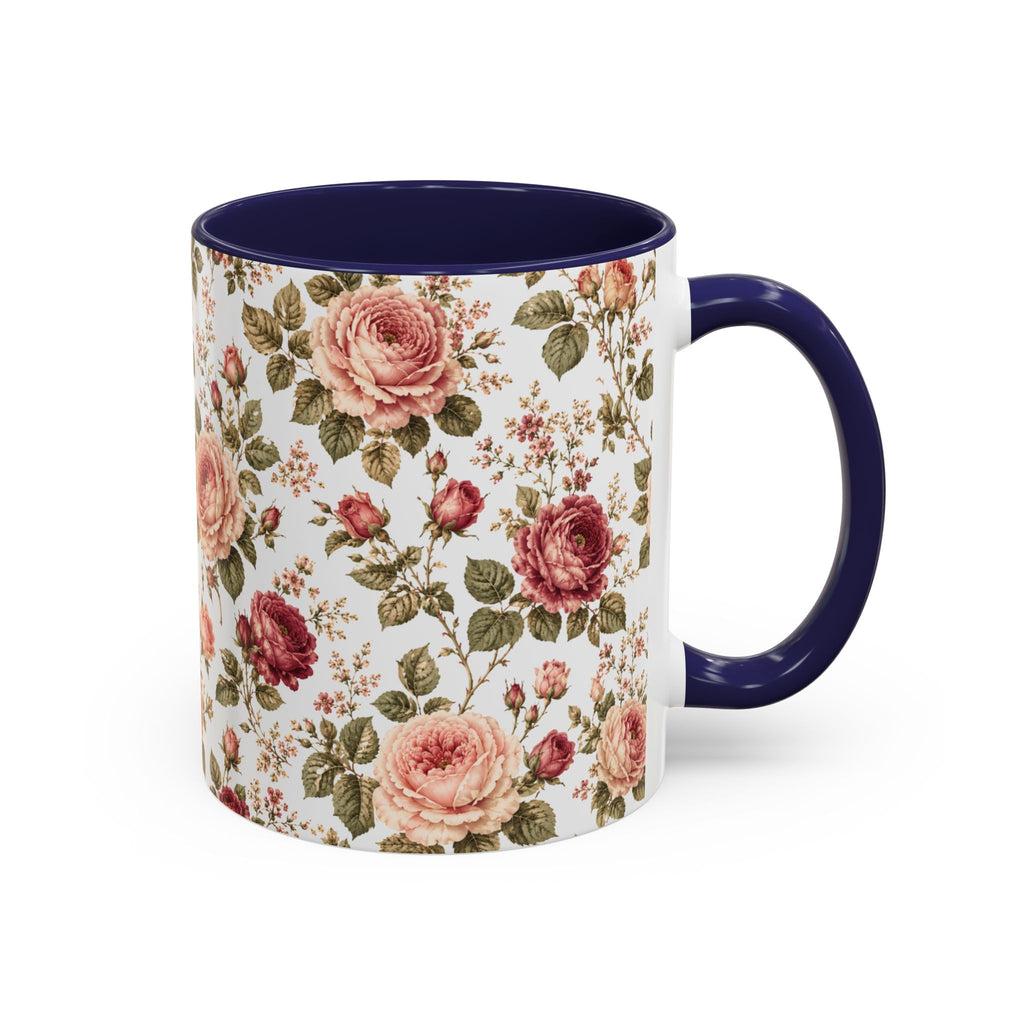 Vintage Rose Accent Coffee Mug — Floral Tea & Coffee Cup (11/15oz)