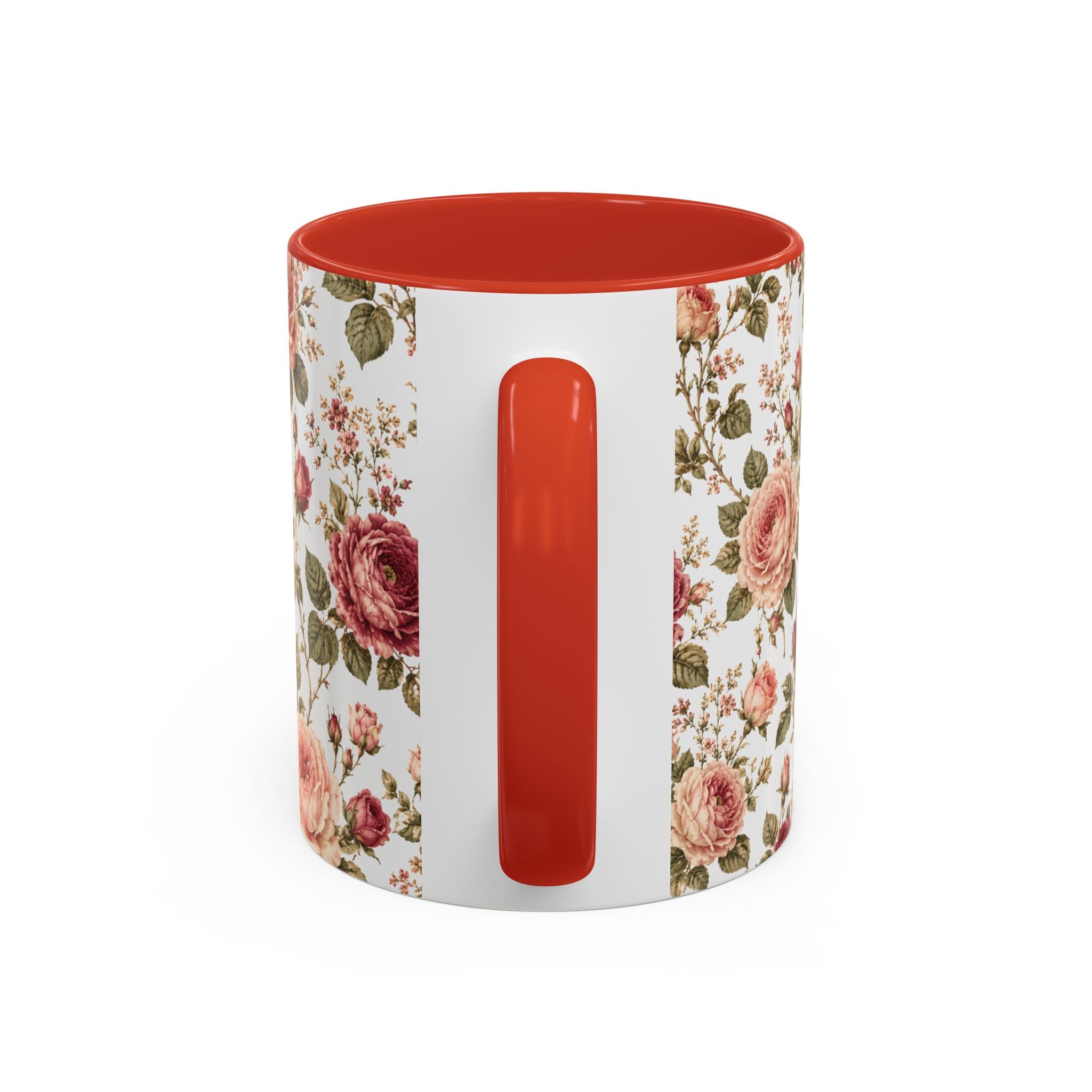 Floral Rose Accent Coffee Mug — Vintage Garden 11/15oz