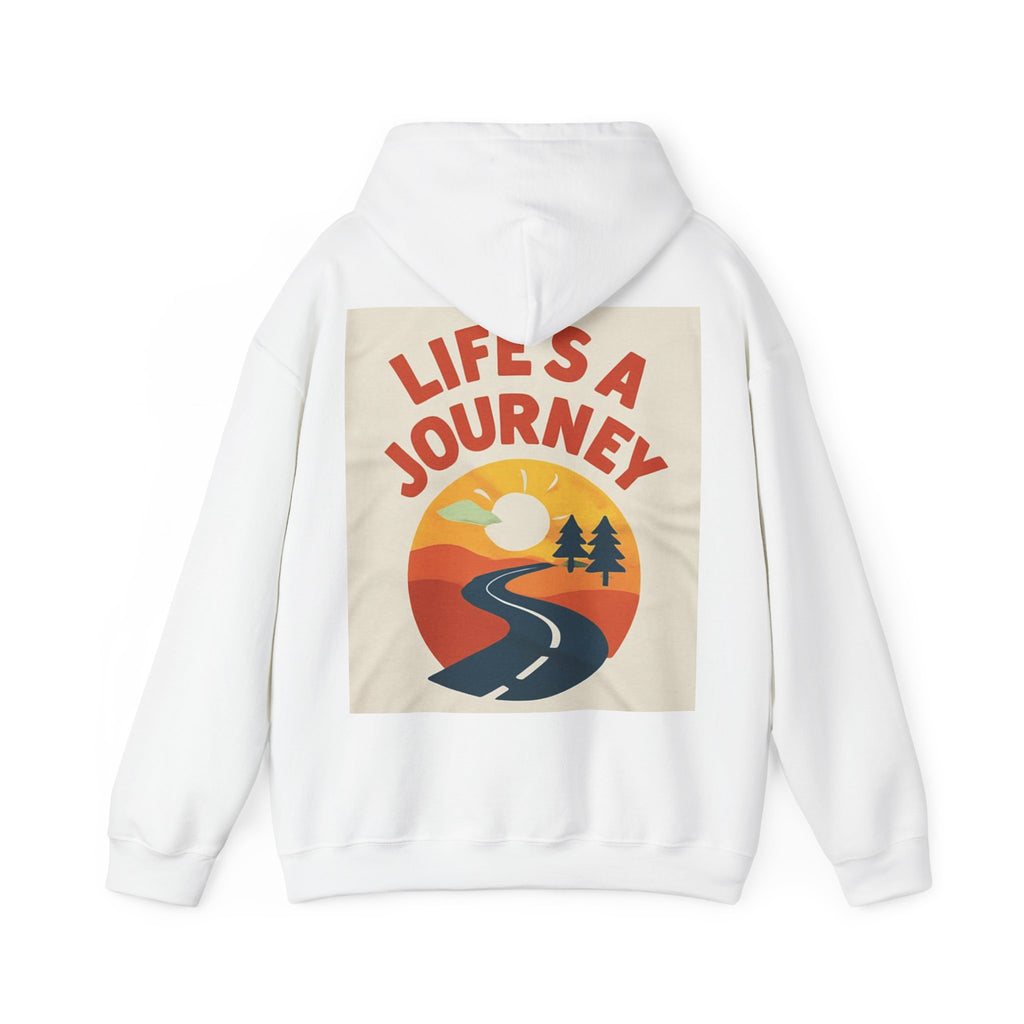 Life’s a Journey Hoodie – Retro Road Sunset Graphic Hooded Sweatshirt
