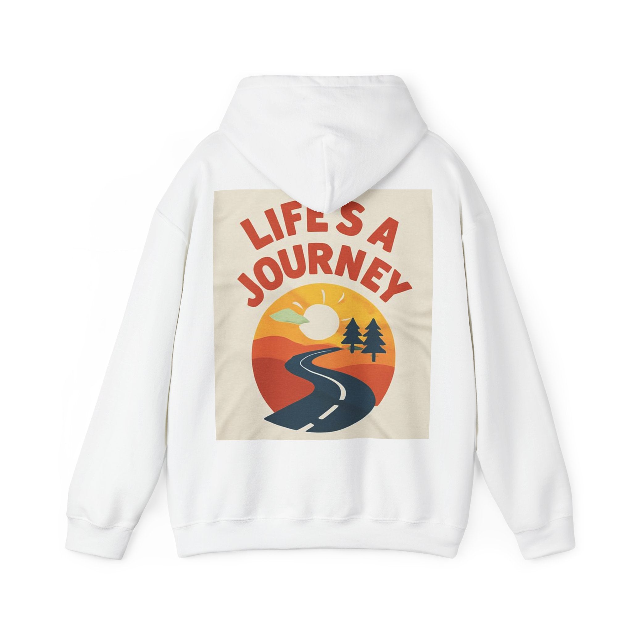 Life’s a Journey Hoodie – Retro Road Sunset Graphic Hooded Sweatshirt