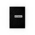 Hardback Notebook — Black Leather Look Journal with "NOTEBOOK" Cover
