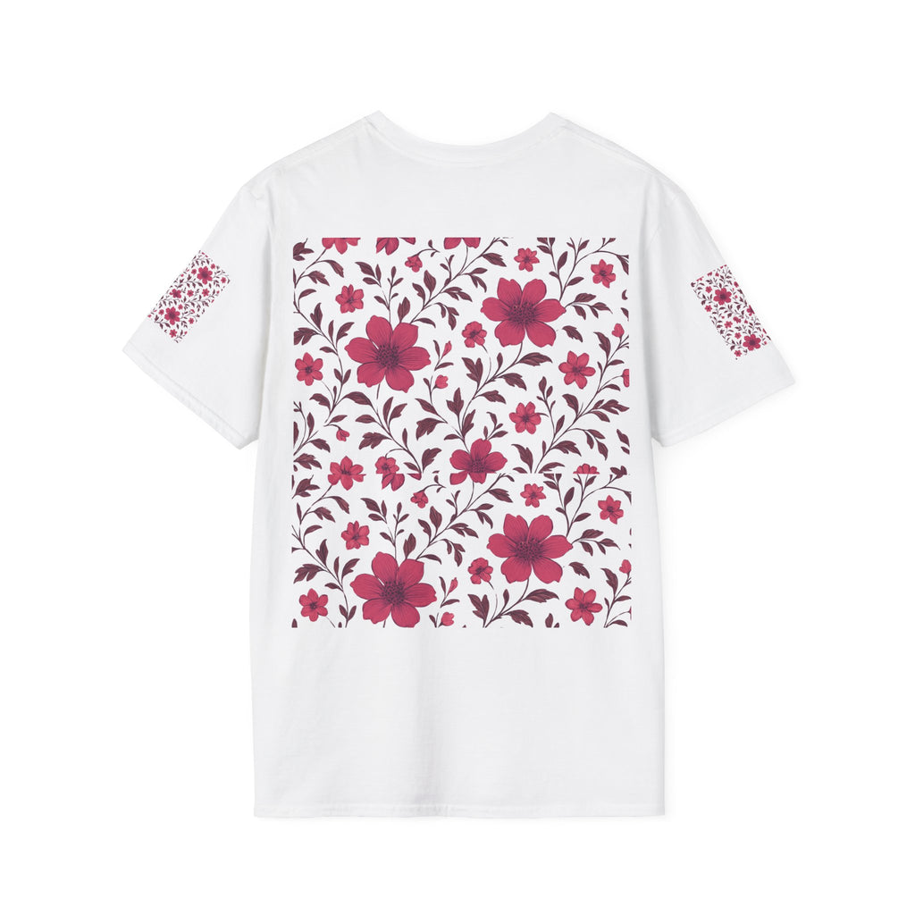 Floral Vine Tee — Pink Bloom Pattern T-Shirt