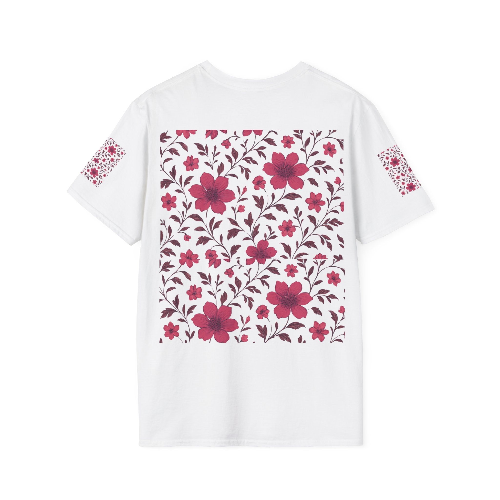 Floral Vine Tee — Pink Bloom Pattern T-Shirt