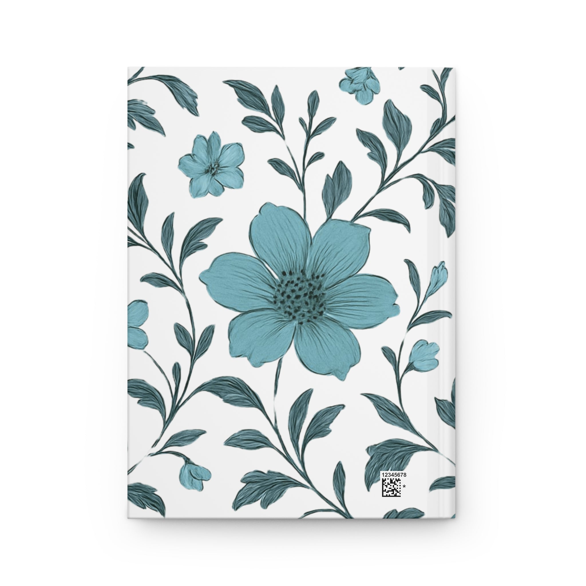 Floral Blue Hardcover Journal — Teal Bloom Notebook