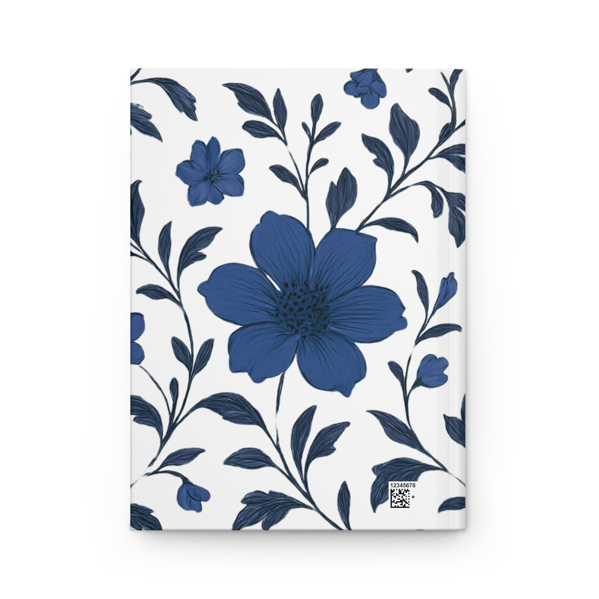 Blue Floral Hardcover Journal — Matte Notebook for Notes & Daily Planning