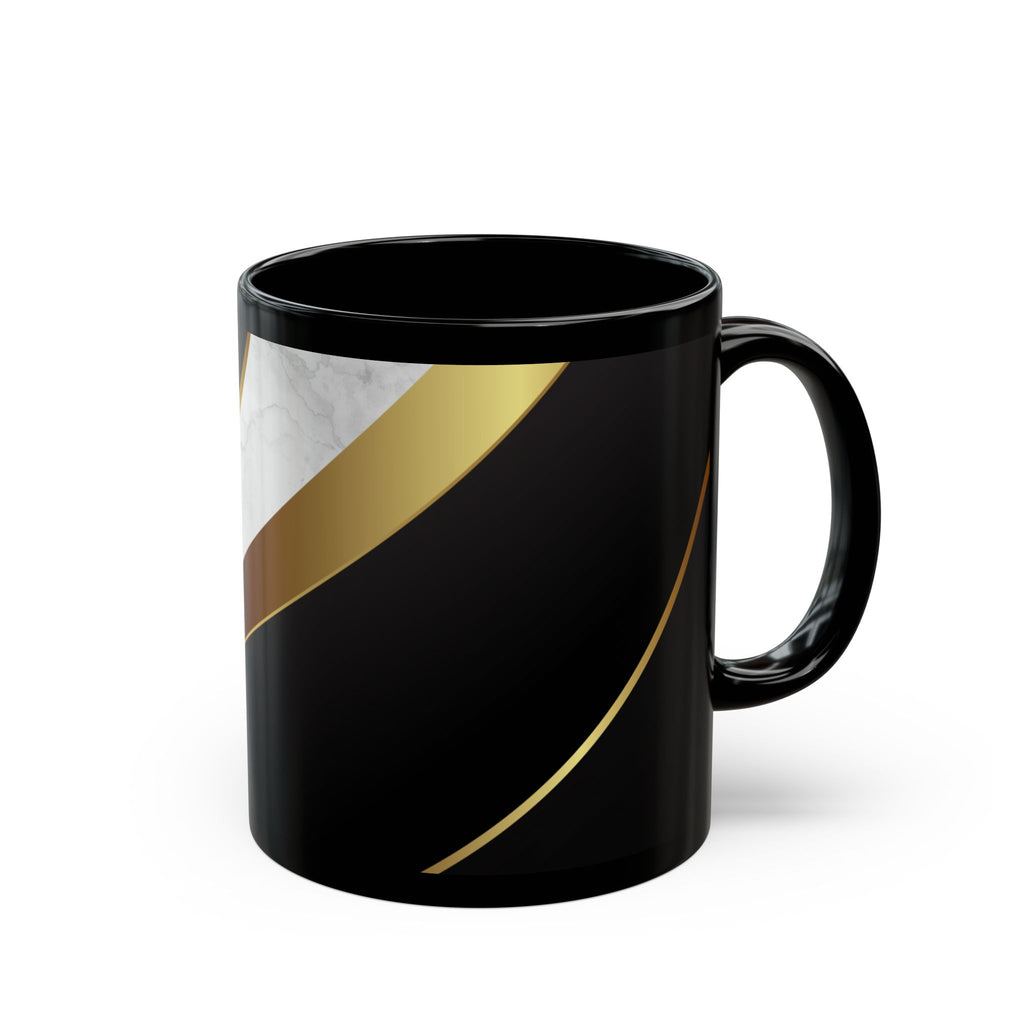 Black Marble & Gold Accent Mug — Elegant Ceramic Coffee Cup (11oz/15oz)