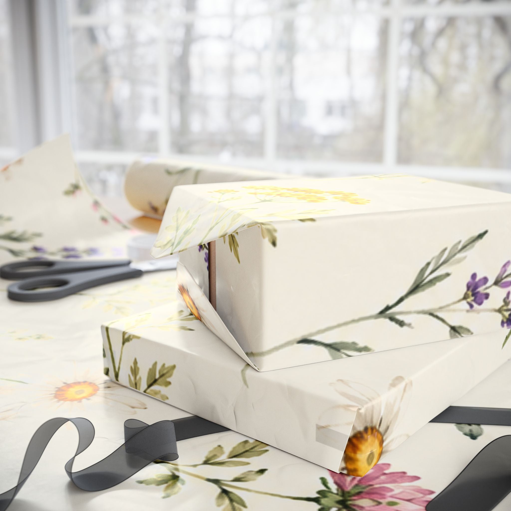 Botanical Floral Wrapping Paper Roll — Wildflower Gift Wrap