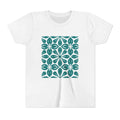 Youth Tee — Teal Floral Geometric Pattern Kids Shirt