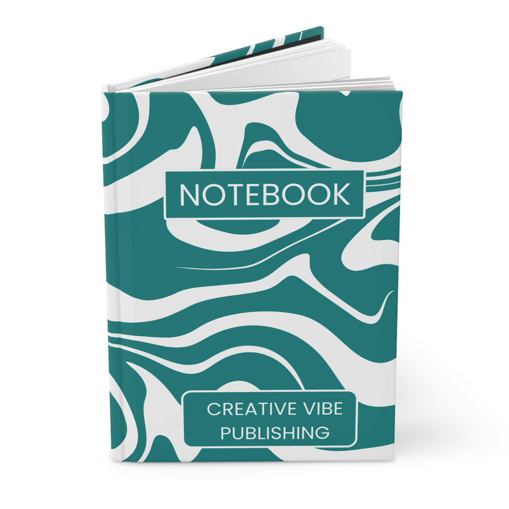 Teal Marble Hardcover Notebook — "Notebook" Creative Vibe Journal