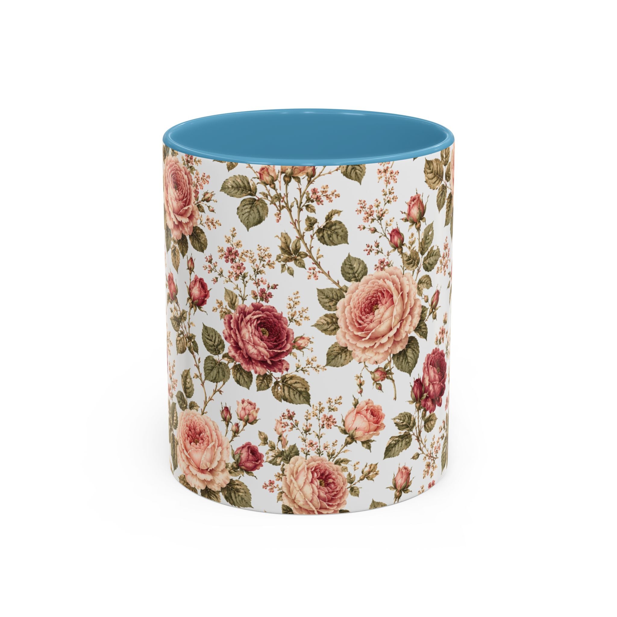 Floral Rose Accent Coffee Mug — Vintage Garden 11/15oz