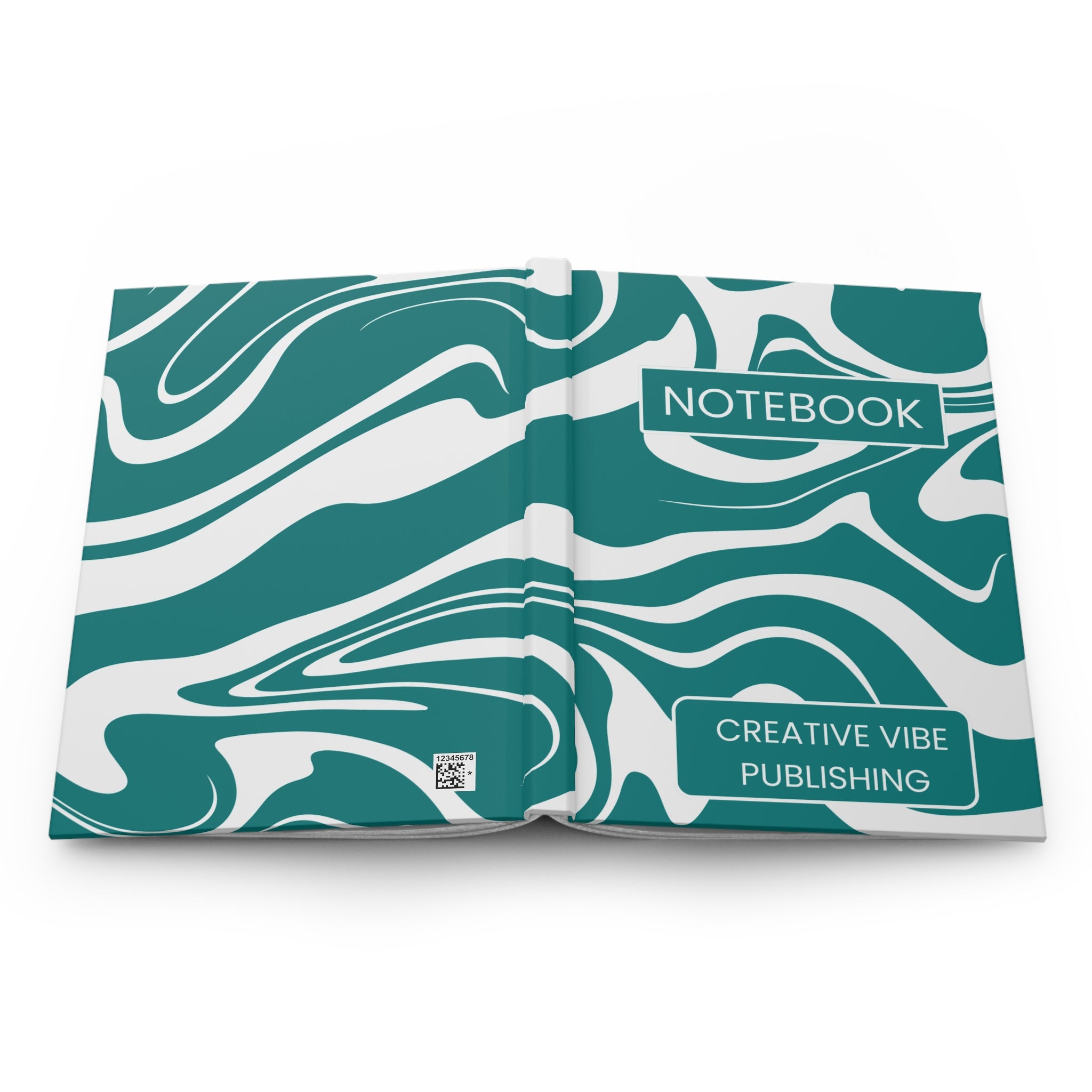 Teal Marble Hardcover Notebook — "Notebook" Creative Vibe Journal