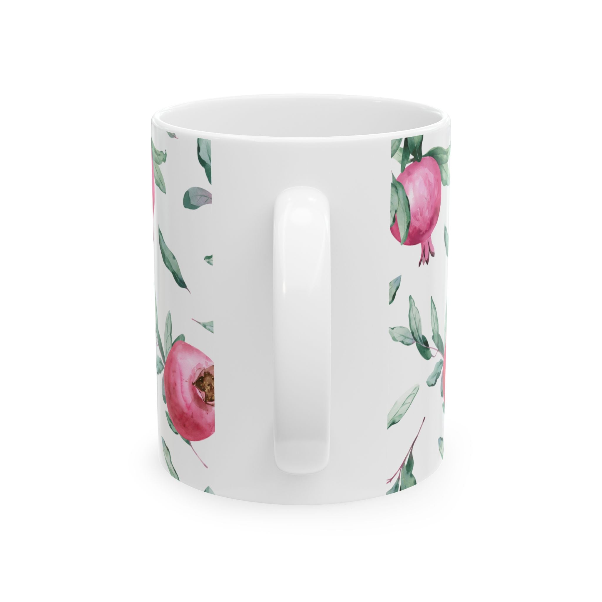 Pomegranate Watercolor Ceramic Mug — Floral Kitchen Coffee Cup (11oz & 15oz)