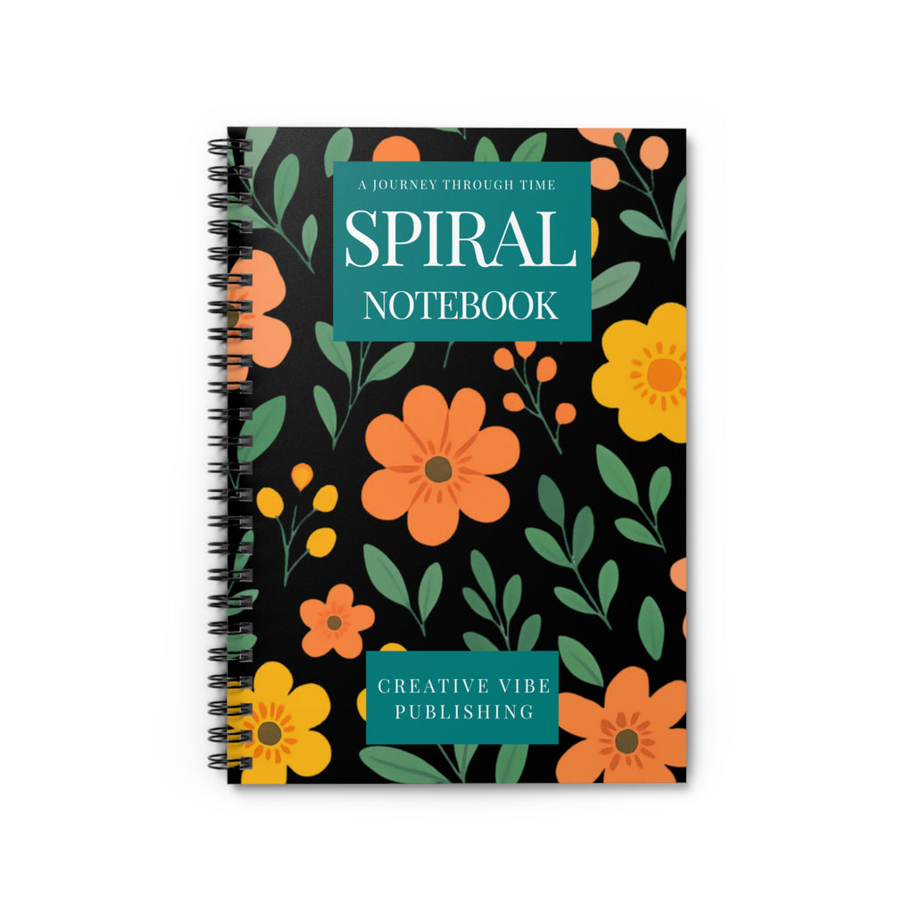 Floral Spiral Notebook — Ruled Lined Journal with 'Spiral Notebook' Cover