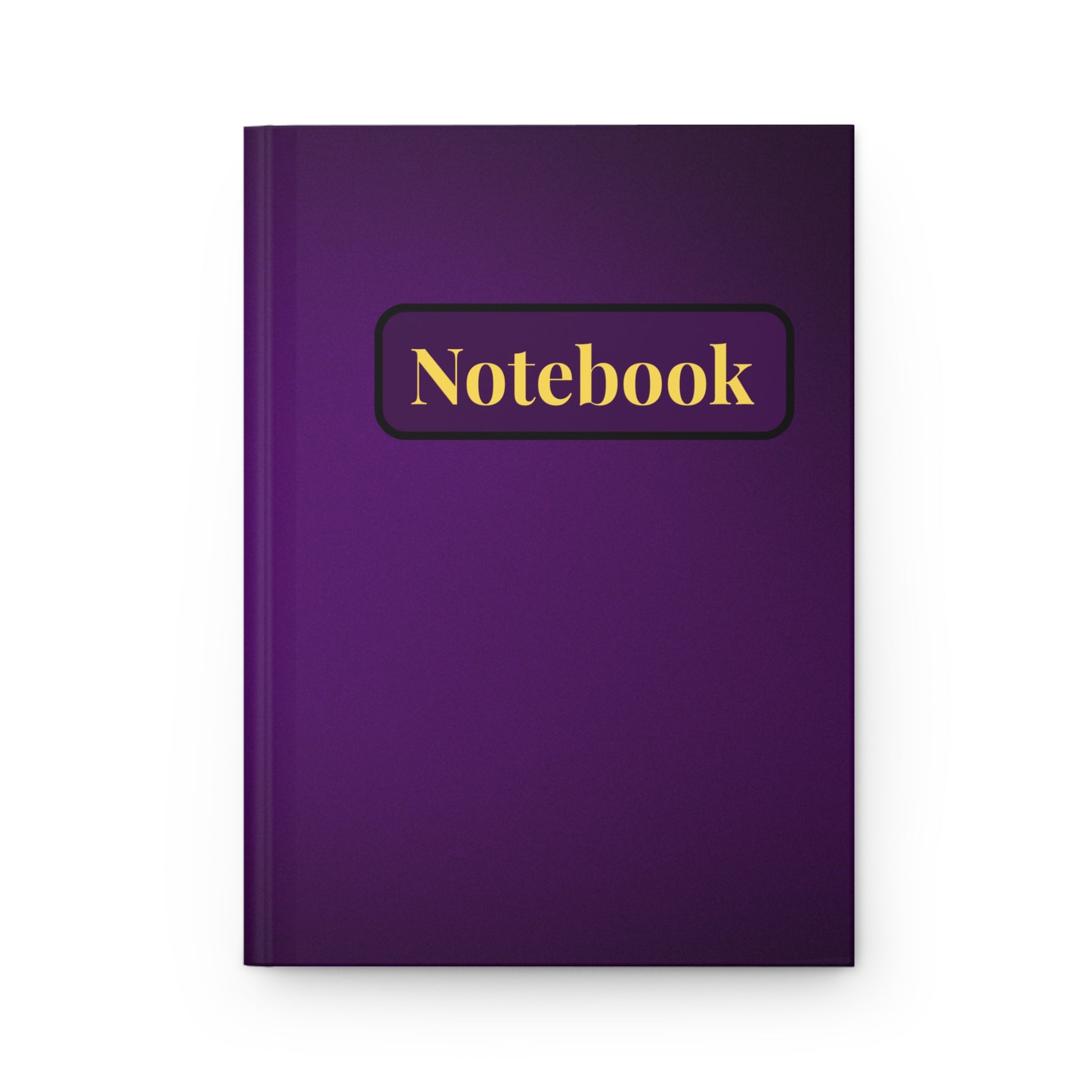 Purple Hardcover Notebook – "Notebook" Gold Label Journal for Notes & Creative Vibes