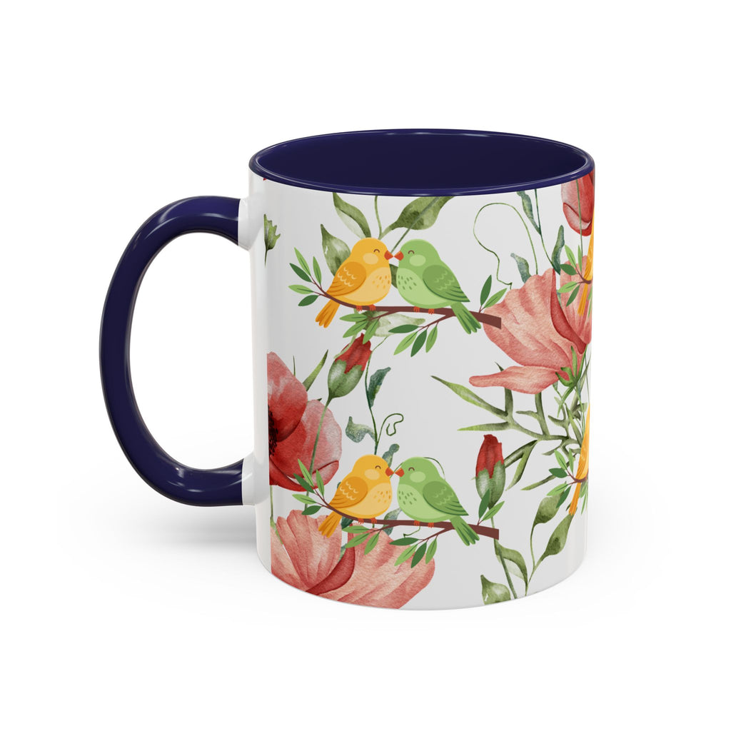 Floral Birds Accent Coffee Mug – Spring Garden 11/15oz