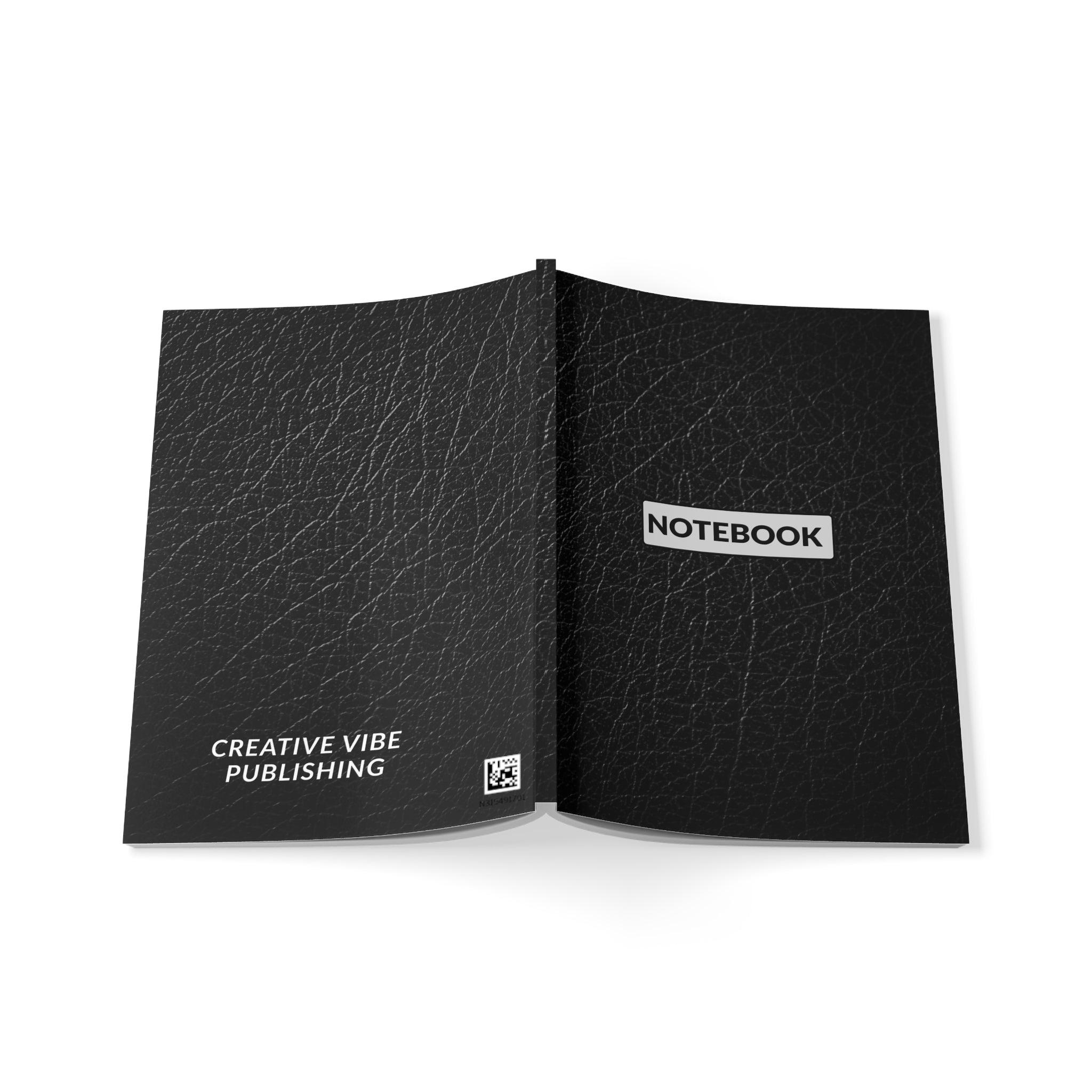 A5 Leather-Texture Notebook — "NOTEBOOK" Cover, Creative Vibe Publishing Journal