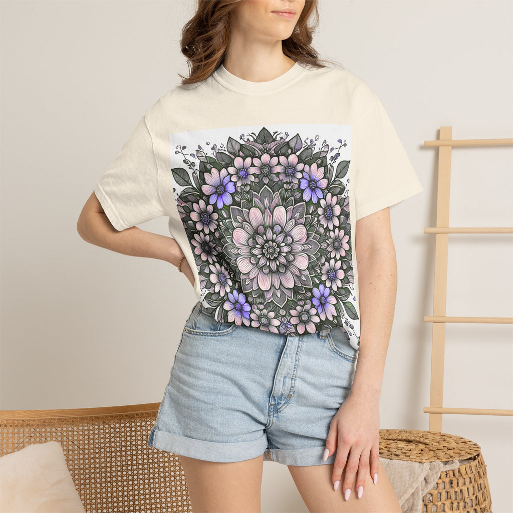 Floral Mandala T-Shirt — Pastel Garden Blossom Tee