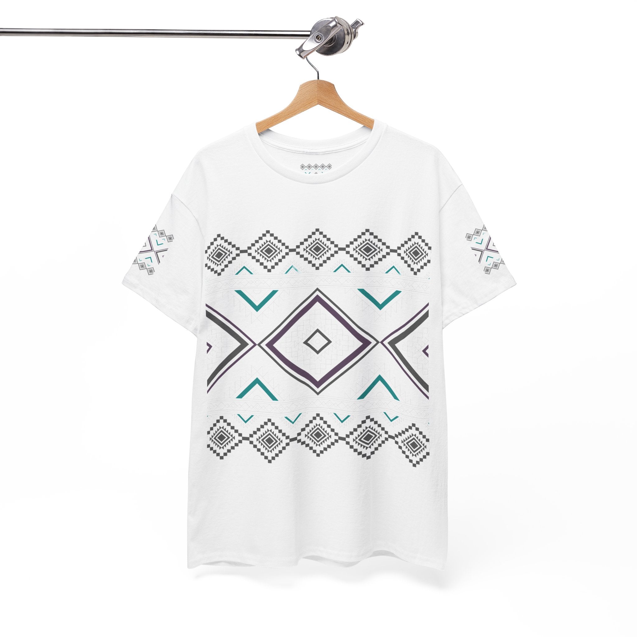 Geometric Aztec Tee — Tribal Diamond Pattern T-Shirt