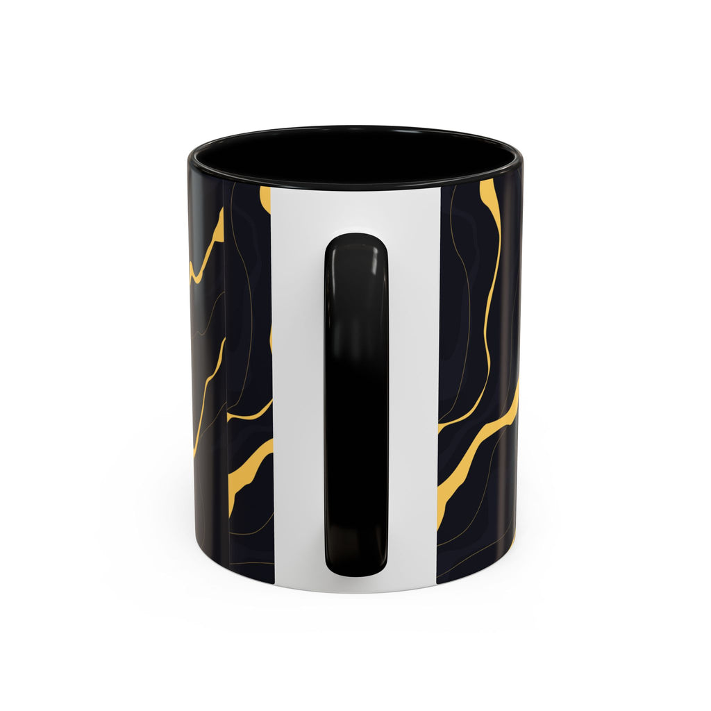 Black & Gold Marble Accent Coffee Mug — 11/15oz