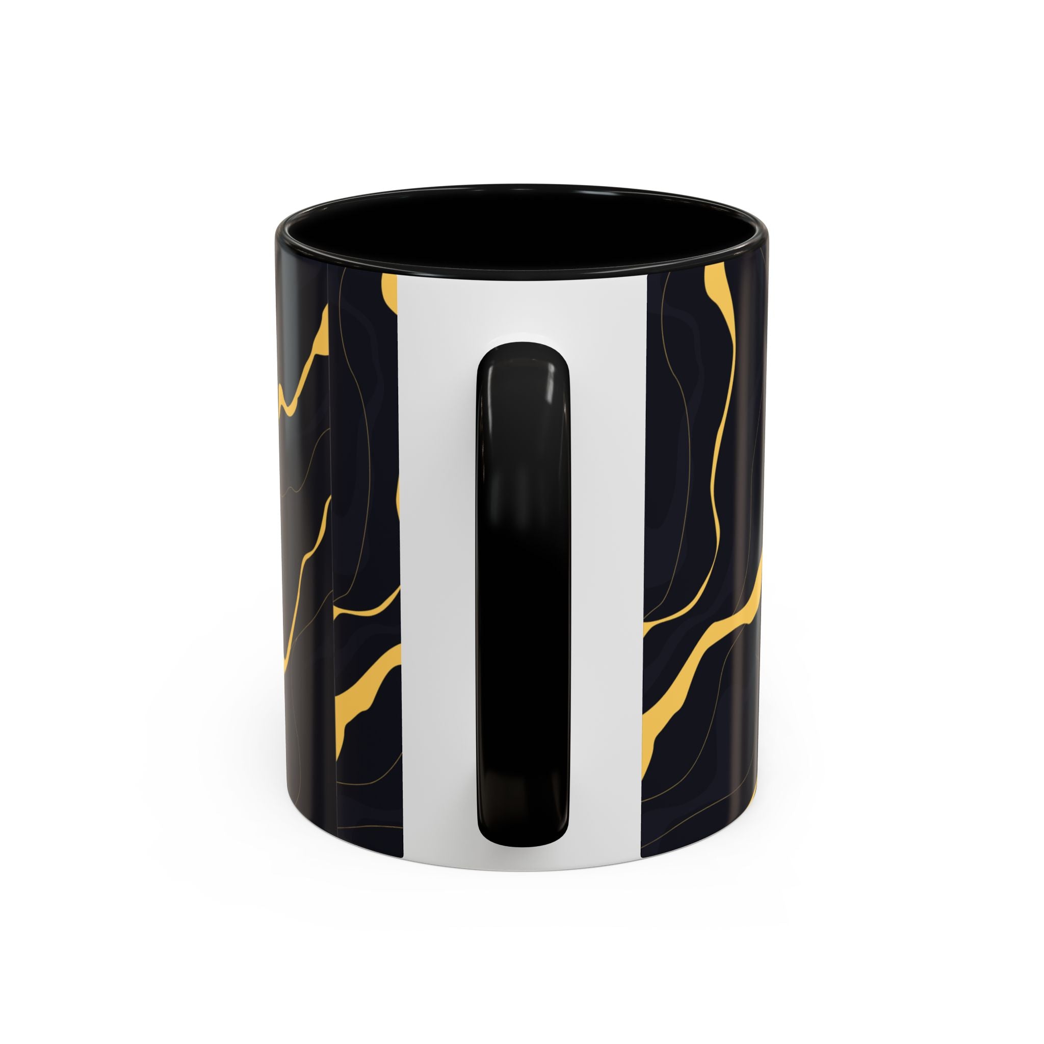 Black & Gold Marble Accent Coffee Mug — 11/15oz