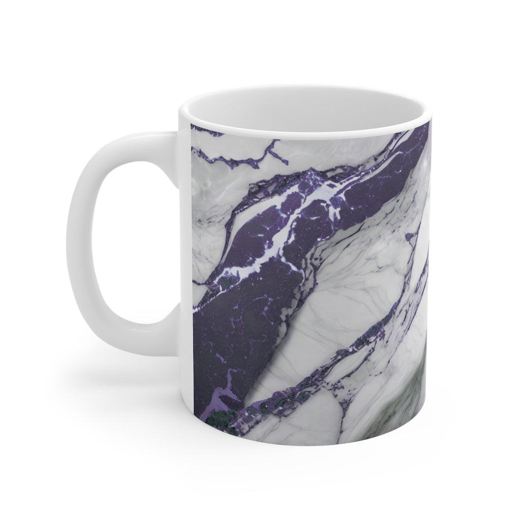 Purple Marble Ceramic Mug - 11oz Stylish Marble Pattern Coffee Cup