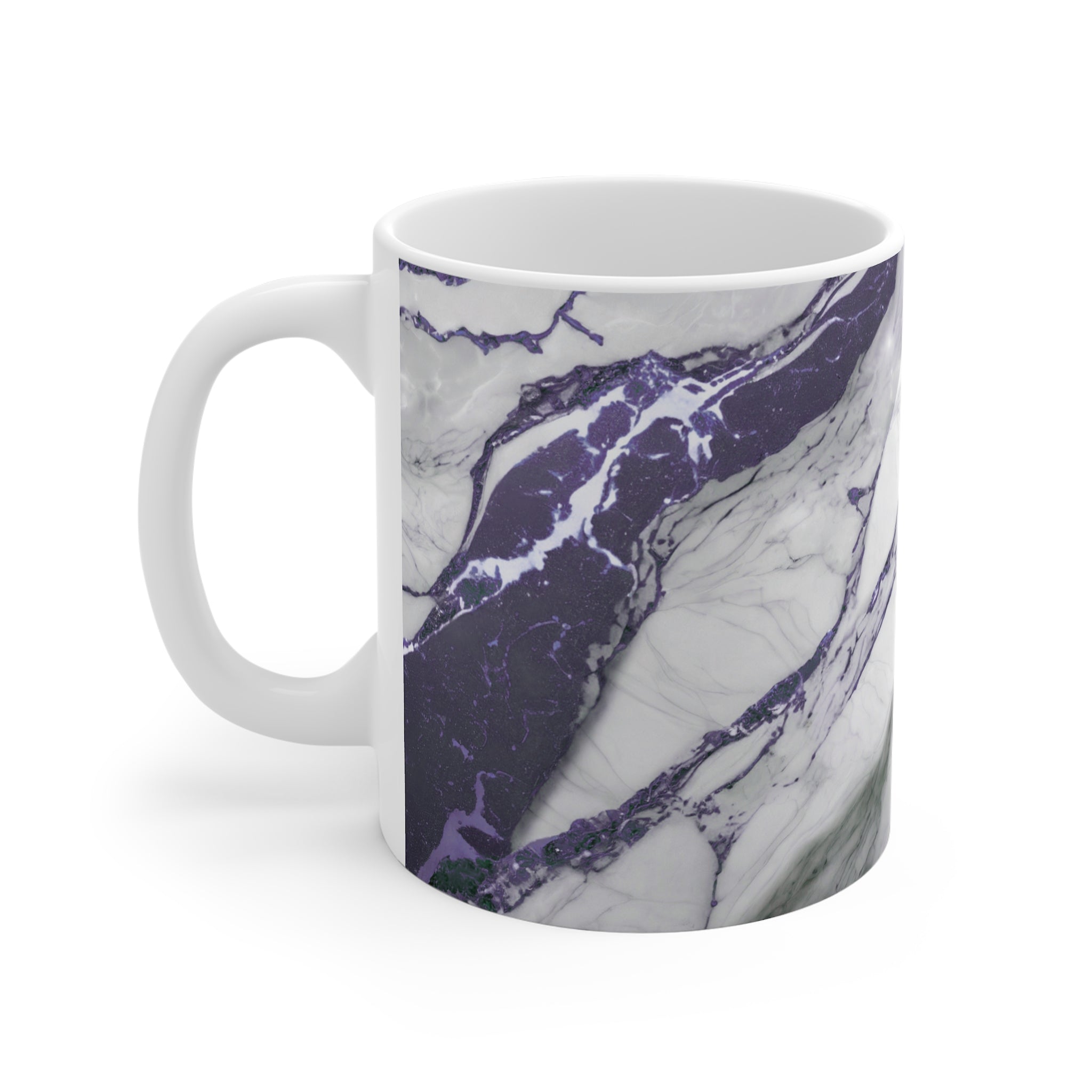 Purple Marble Ceramic Mug - 11oz Stylish Marble Pattern Coffee Cup