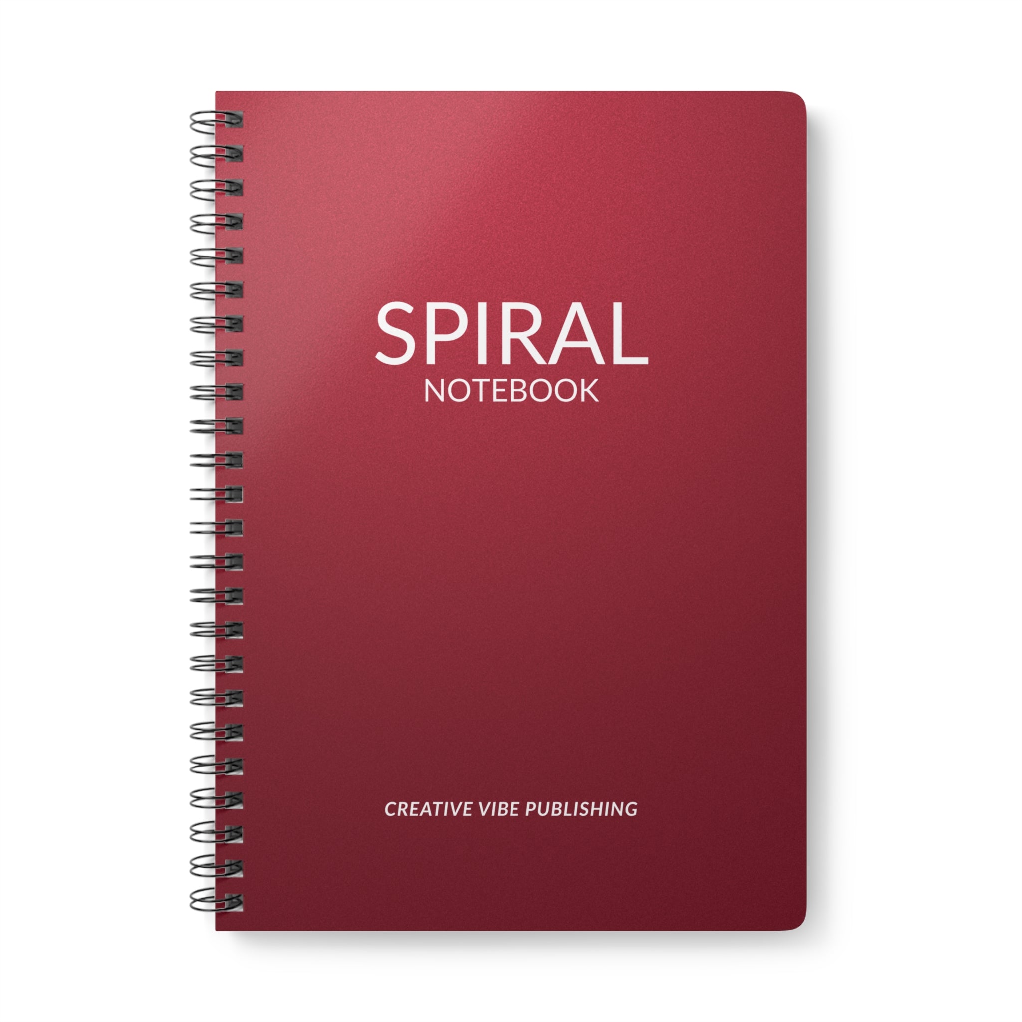 A5 Spiral Notebook — Burgundy 'SPIRAL NOTEBOOK' Softcover for Students & Journaling