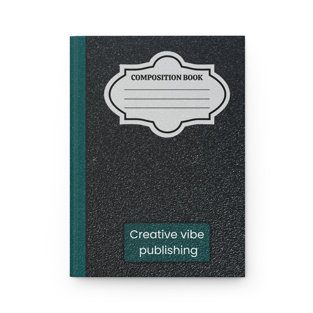 Hardcover Journal — Classic Composition Book Style with Teal Spine (“Creative vibe publishing”)