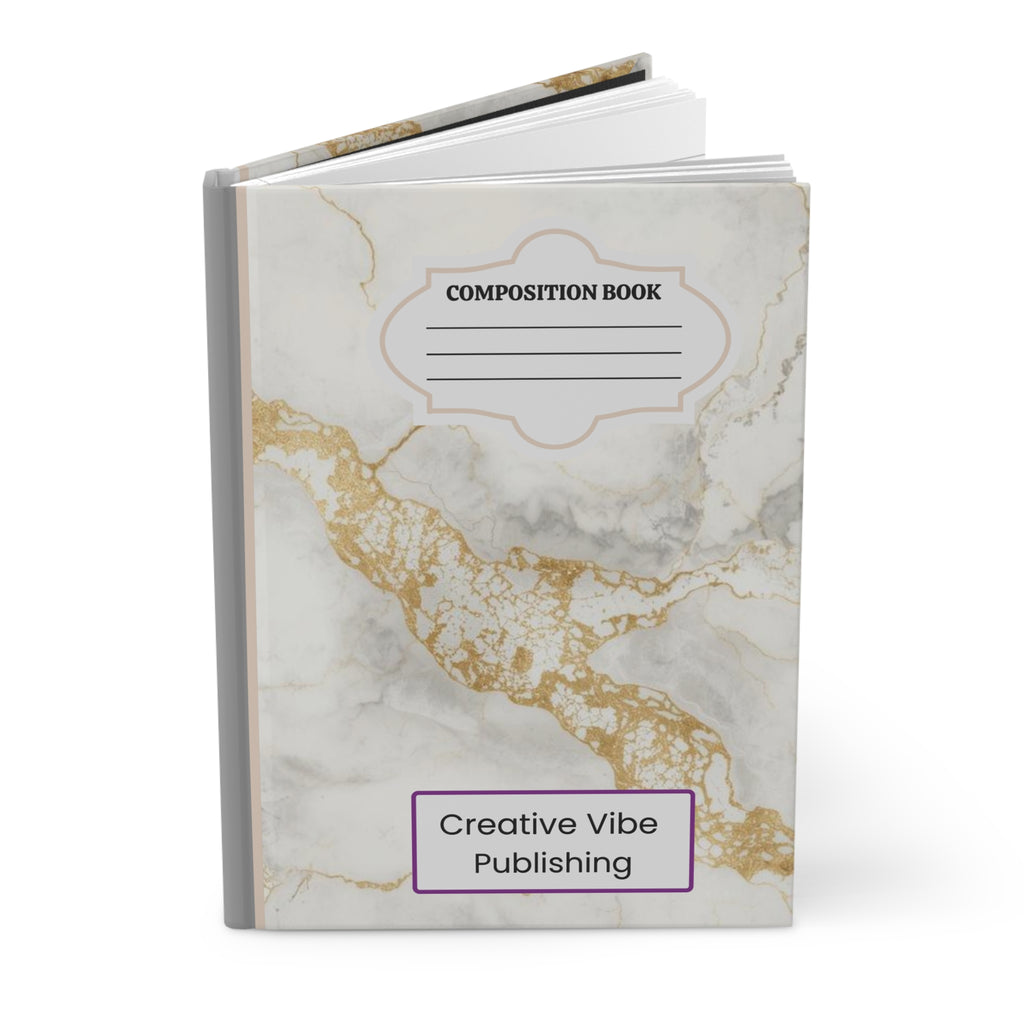Marble & Gold Hardcover Journal — Elegant Composition Notebook.