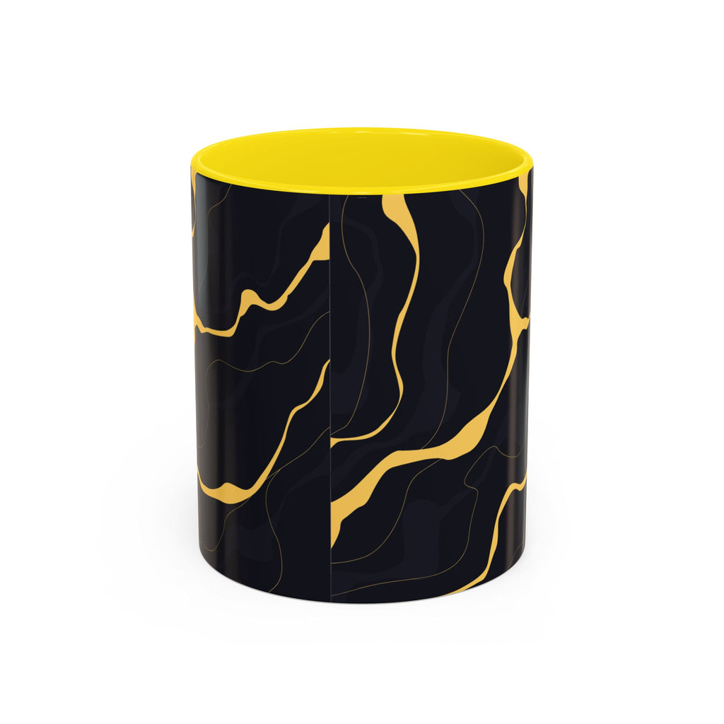 Black & Gold Marble Accent Coffee Mug — 11/15oz