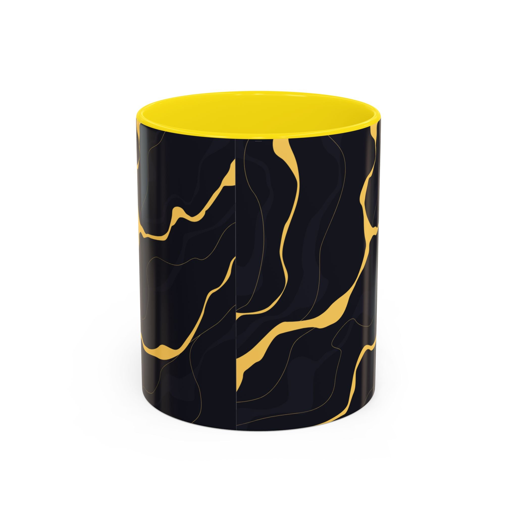 Black & Gold Marble Accent Coffee Mug — 11/15oz