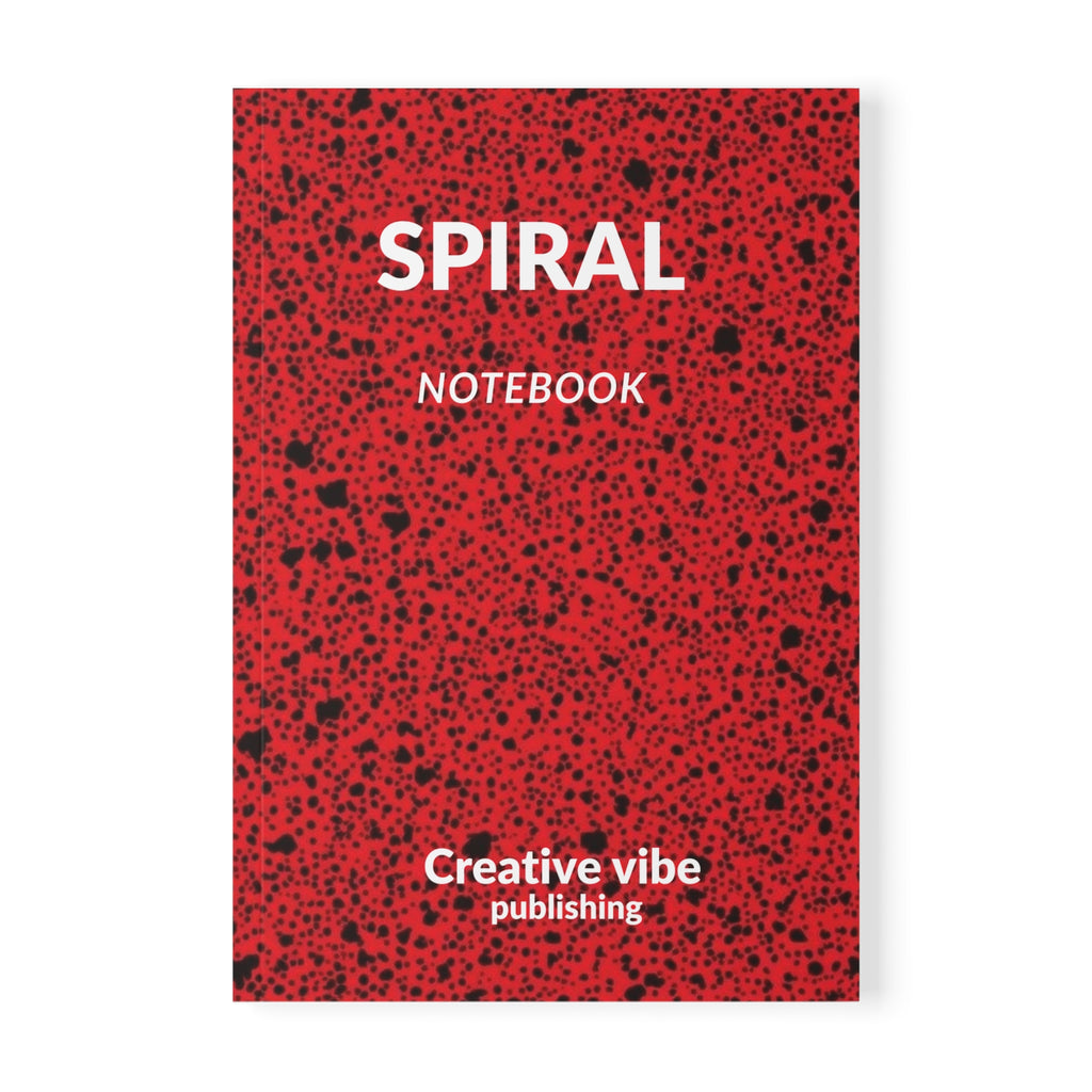 Red Speckled Spiral Notebook — A5 Softcover Journal ("SPIRAL" Cover)
