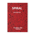 Red Speckled Spiral Notebook — A5 Softcover Journal ("SPIRAL" Cover)