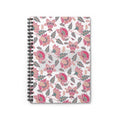 Floral Spiral Notebook — Pink Boho Flower Ruled Journal